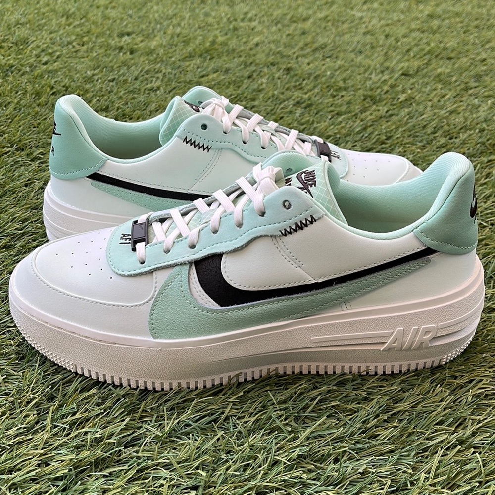 Nike Air Force 1 Low Platform White Mint with Black Swoosh